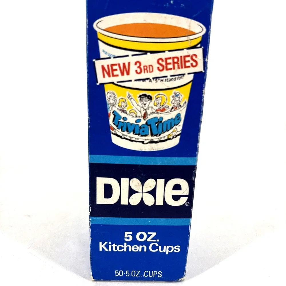 Vintage Trivia Time Dixie 5oz‎ Kitchen Cups NEW 3rd Series 50 Count Sealed NOS